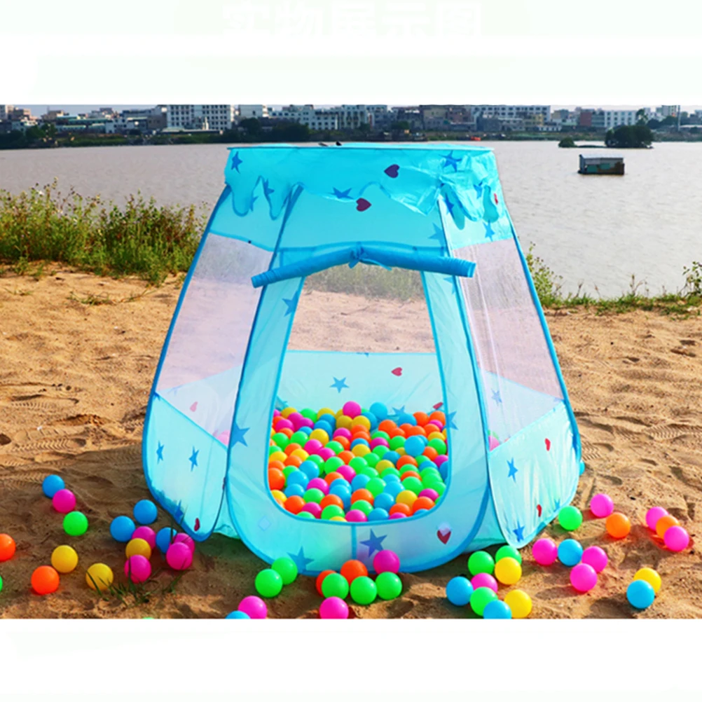 

Hexagon Children Play Tent Kids Ocean Ball House Indoor Foldable Lightweight Safe Material Easy Assemble Suitable 4
