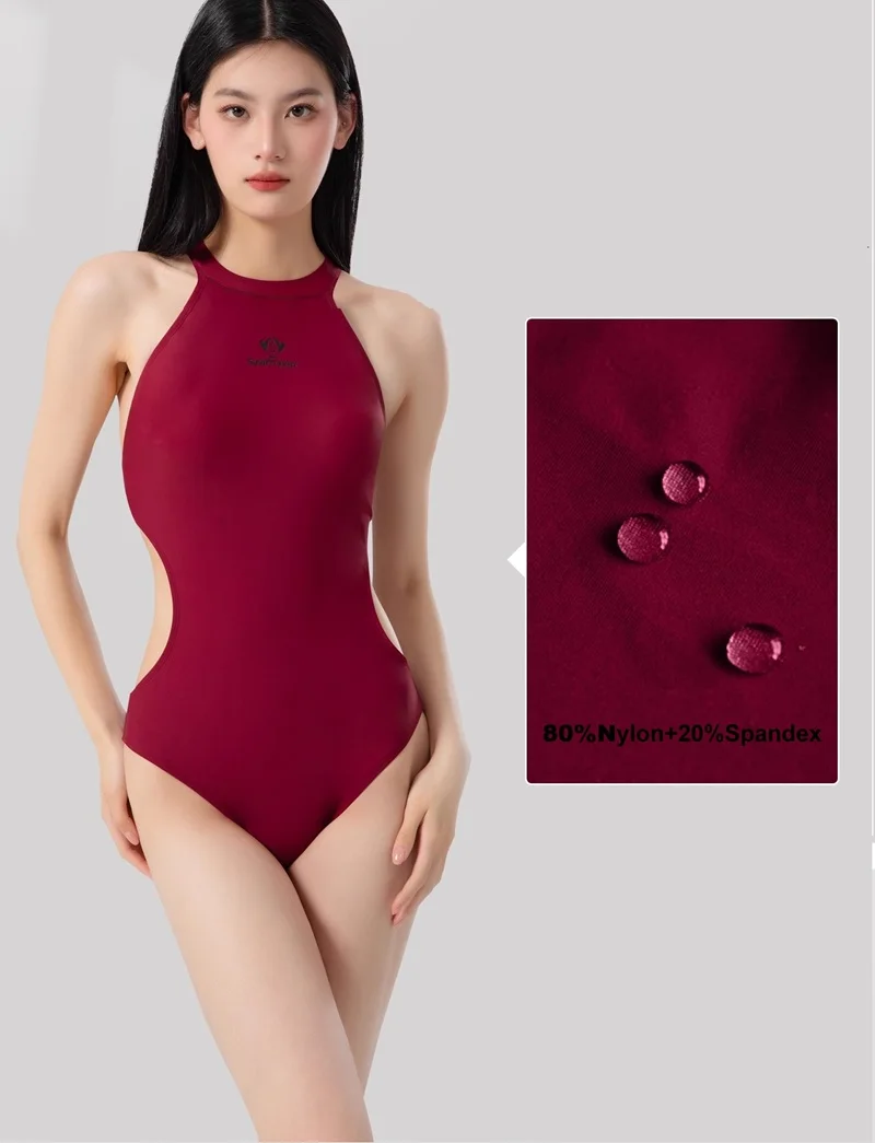 Women's 2025 New Professional Sporty Swimwear Belly Covering And Slimming Swimsuits White One Piece Beachwear With Padded