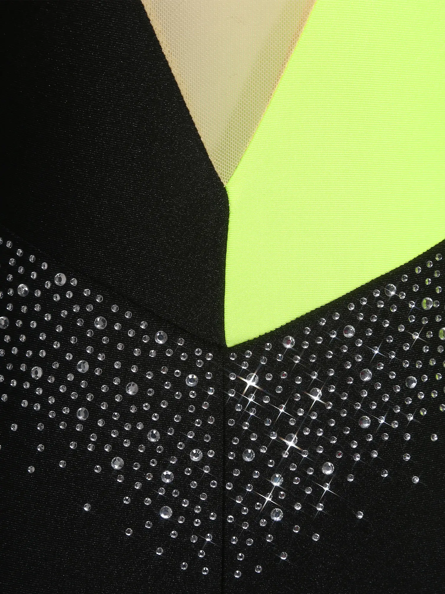 여성 리듬체조 피겨스케이팅 댄스 아크로바틱 의상 점프수트 라인스톤 메쉬 긴팔 스타럽 레깅스 롬퍼