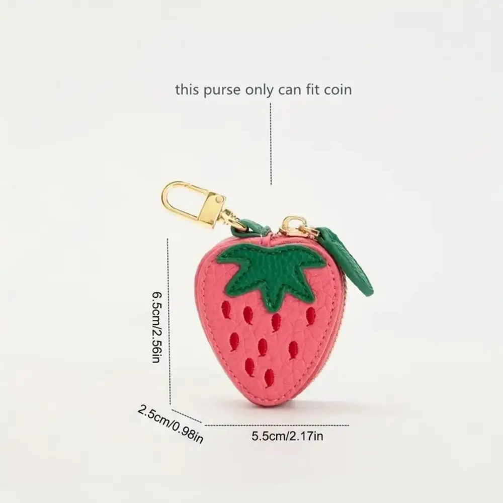 Creative Cherry Fruit Shape Coin Purse Strawberry Zipper Fruit Keychain Coin Bag Korean Style Earphone Bag Women