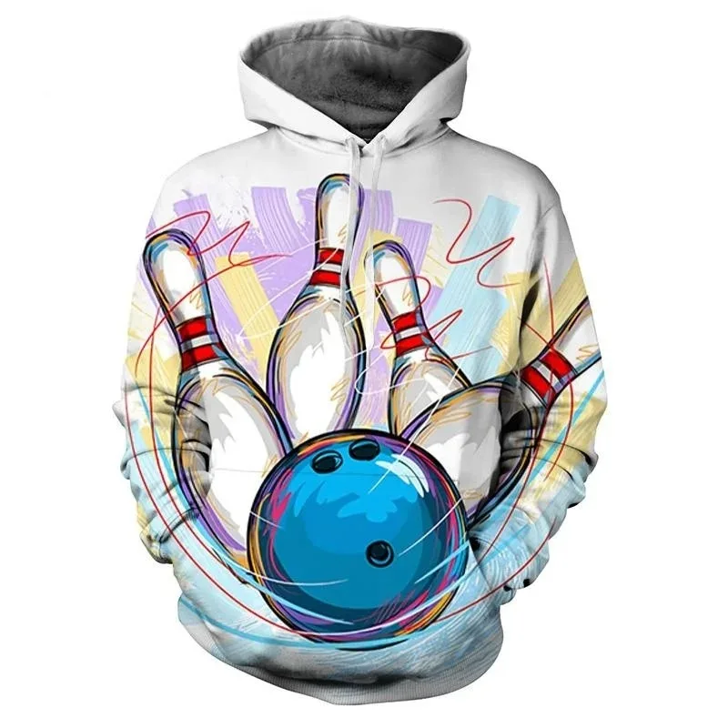 

Fashion 2025 Creative Bowling Pattern Hoodie for Men and Women 3D Printed Casual Sports Long Sleeve Spring and Autumn Sweatshirt