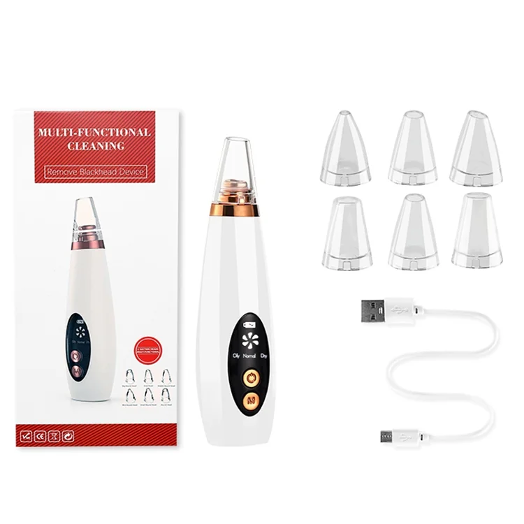 المكتبة الذكية الجمال باليد العلامة الخاصة مزيل الرؤوس السوداء مع شفط فراغ منظف المسام USB قابلة للشحن Blackhea