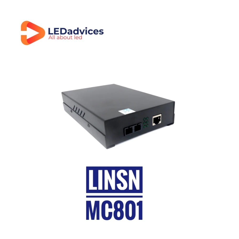 Linsn-Convertisseur de Fibre Optique Multi-Mode MC801, Accessoires d'Écran LED, Longue Distance, 500 Mètres, Meilleur Prix, Officiel, 50/125