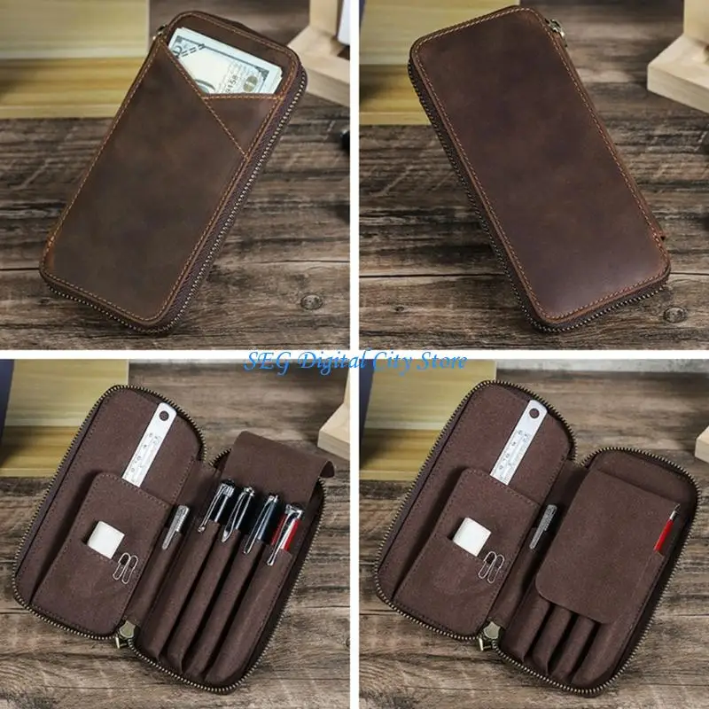 

U75B Pencil Pouches Makeup Bag Pen Case Desktop Pen Holders Stationeries Organizers