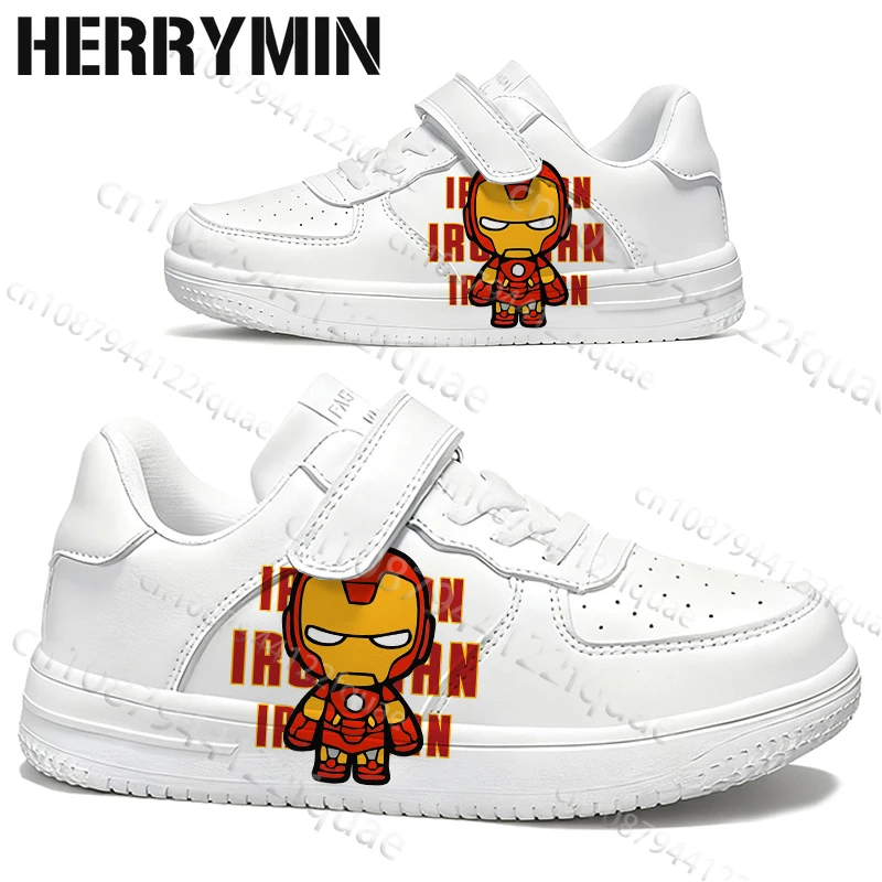

2026 Iron Man Boys Girls Parent Child Shoes Man Woman Creative Pattern Printed Fashion Trend Comfortable Board Shoes