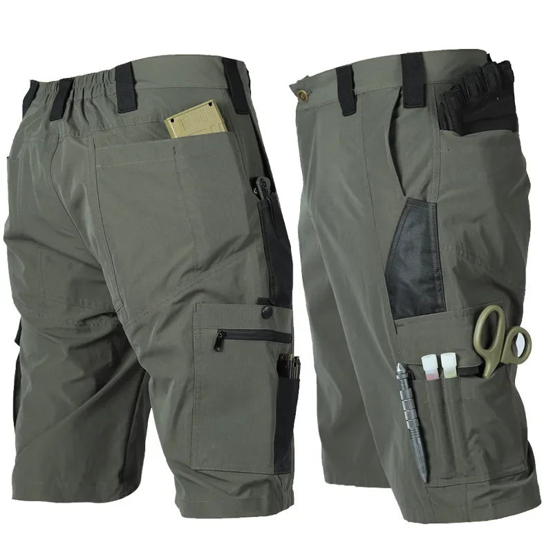 New Tactical Work Pants Men Camouflage Shorts Outdoor Multi-pocket Casual Cargo Short Pants Quick Dry Wear-resisting Shorts Male