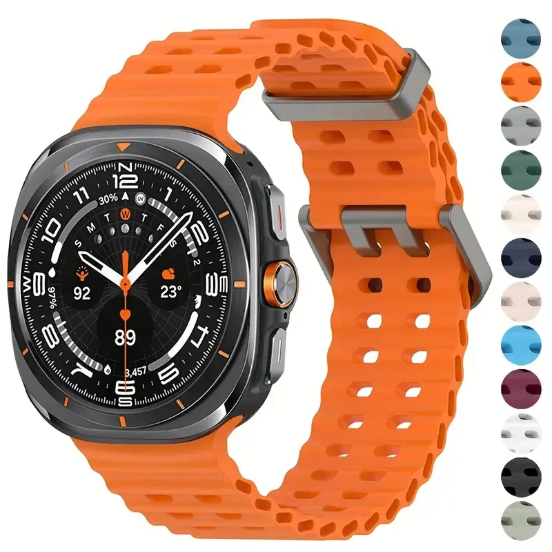 Correa Original para Samsung Galaxy watch Ultra, accesorios de 47mm, pulsera deportiva de silicona marina, Correa Galaxy watch 7 Ultra Band