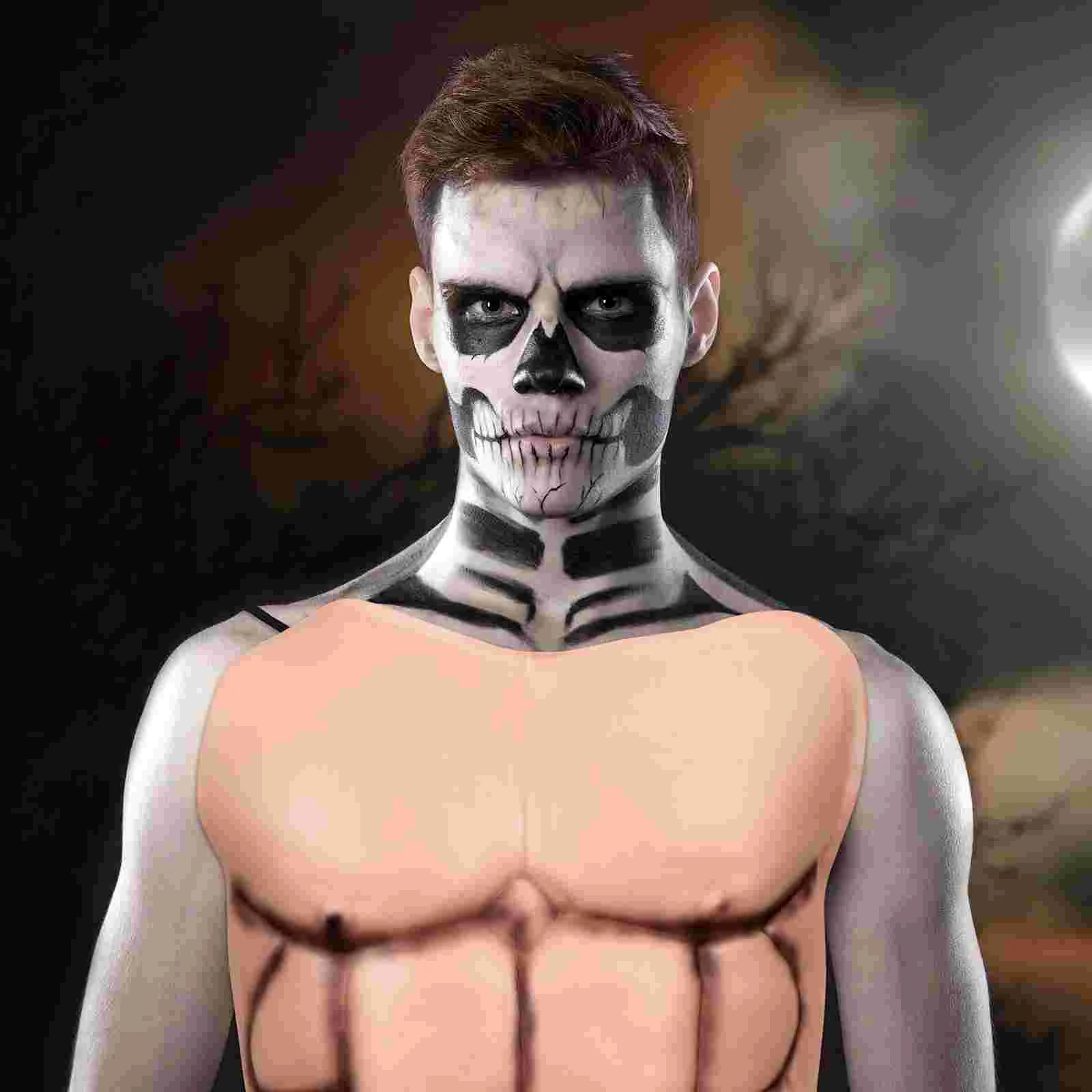 Artificial Fake Muscle Prop Halloween Costumes Suits for Men Cosplay Chest Apparel Support
