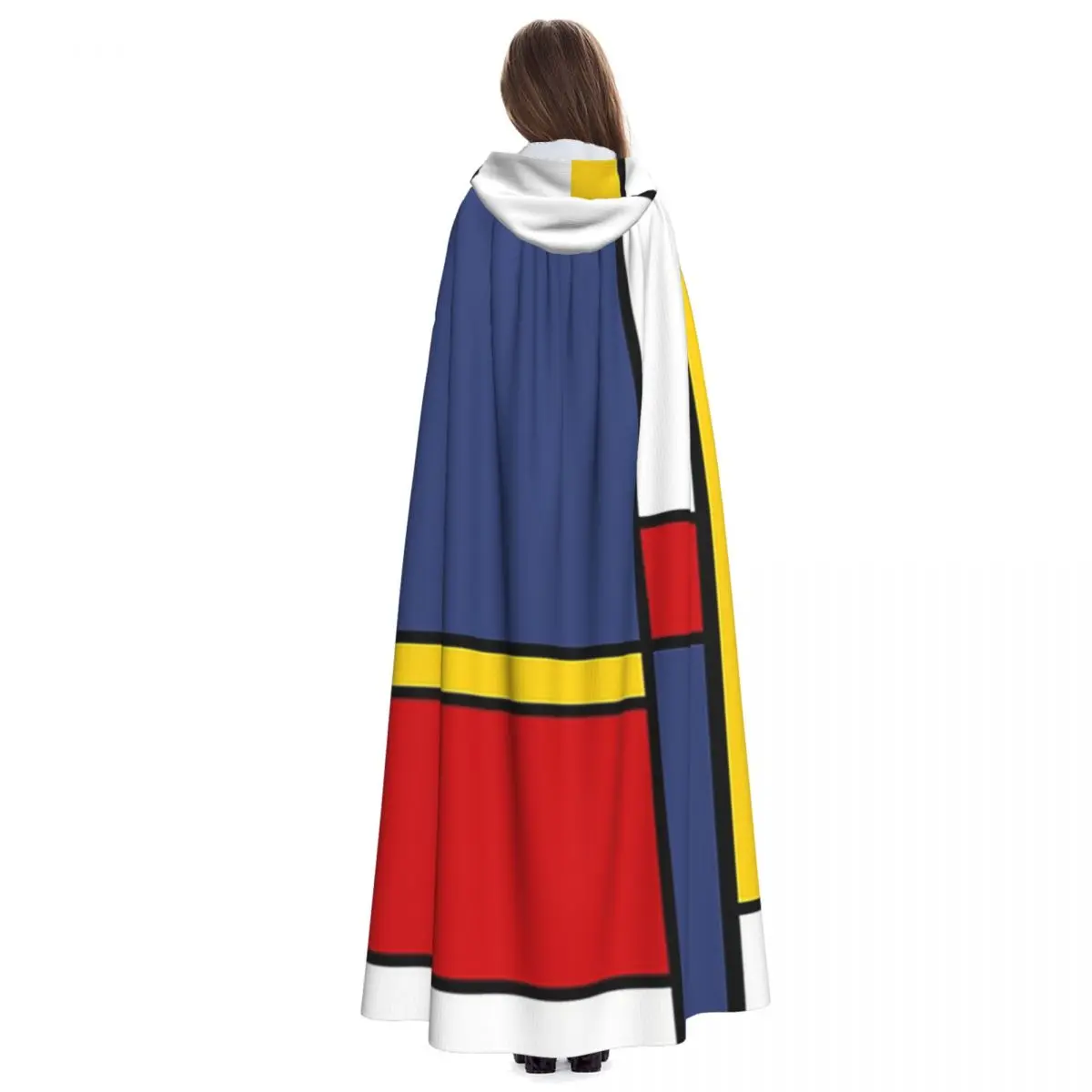 ピエト・モンドリアン・デ・スティル ロングフード付きマント 魔女 中世衣装 コスプレ ケープ ハロウィン ヴァンパイア 大人用 ユニセックス