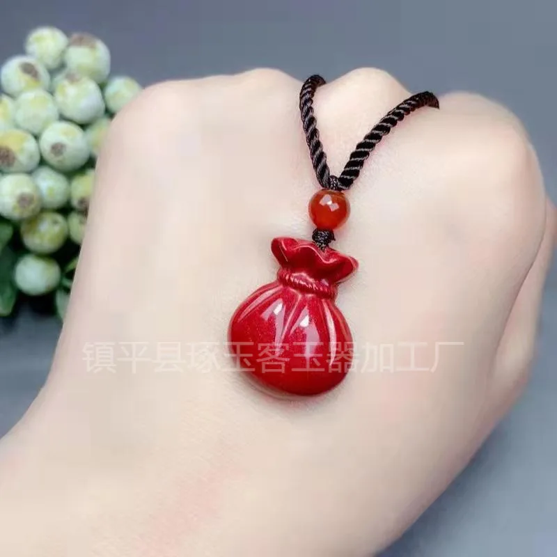 

Cinnabar Money Pendant for Men and Women, Purple Gold Sand Fortune Bag Bracelet Jewelry Supplies