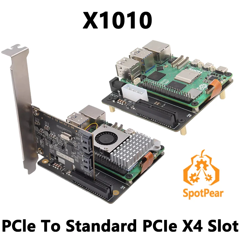 placa de expansao raspberry pi pcie conector ffc para slot pcie x4 padrao x1010 01