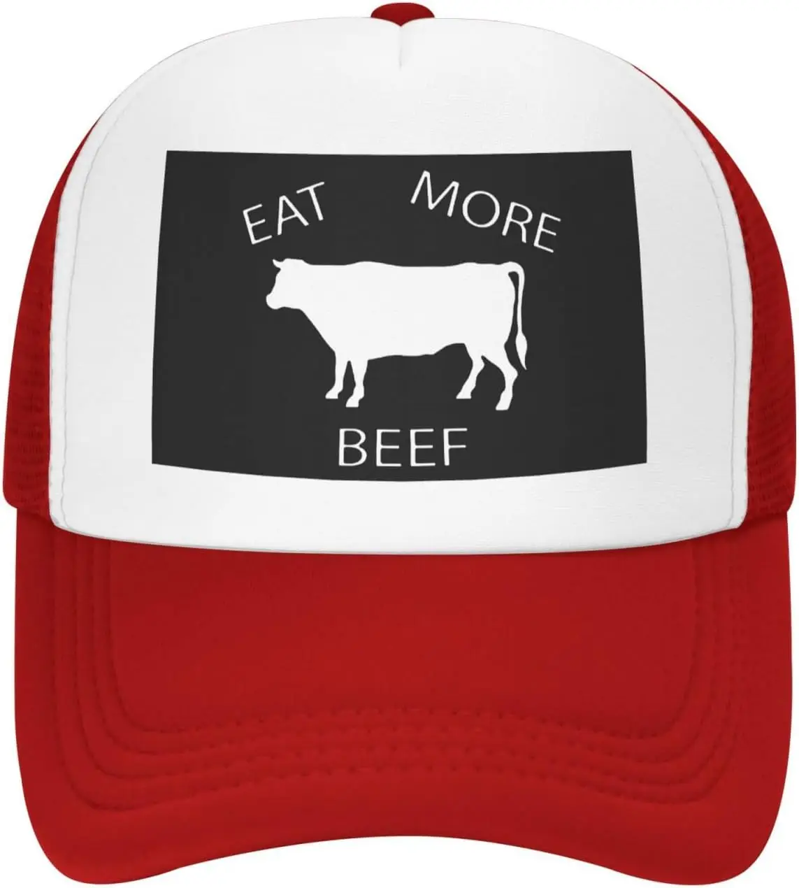 Eat More Beef Trucker Hat Mesh Baseball Snapback Cap Unisex Casual Outdoor Adjustable