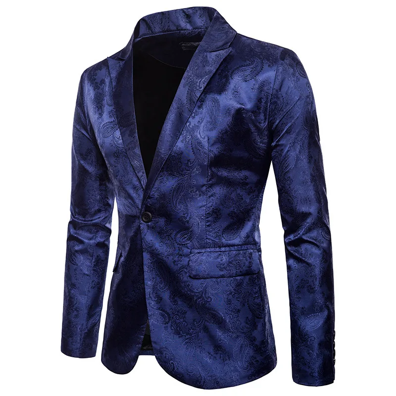 Y12087 Palace style dark pattern design fashionable one button with slim fit men's groom suit jacket