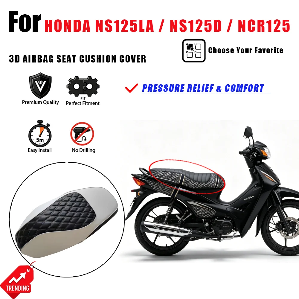 For Honda NS125LA NS125D NCR125 Motorcycle Airbag Seat Cover 3D Air Cushion Pressure Relief Accesorios Moto Funda Asiento