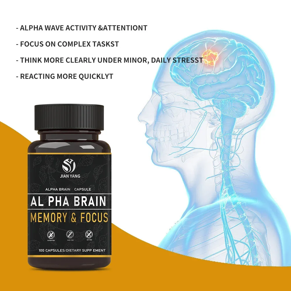 

60 Pills Brain Capsule Biotin Capsule Alpha Brain Capsule Helps Improve Memory Health Food