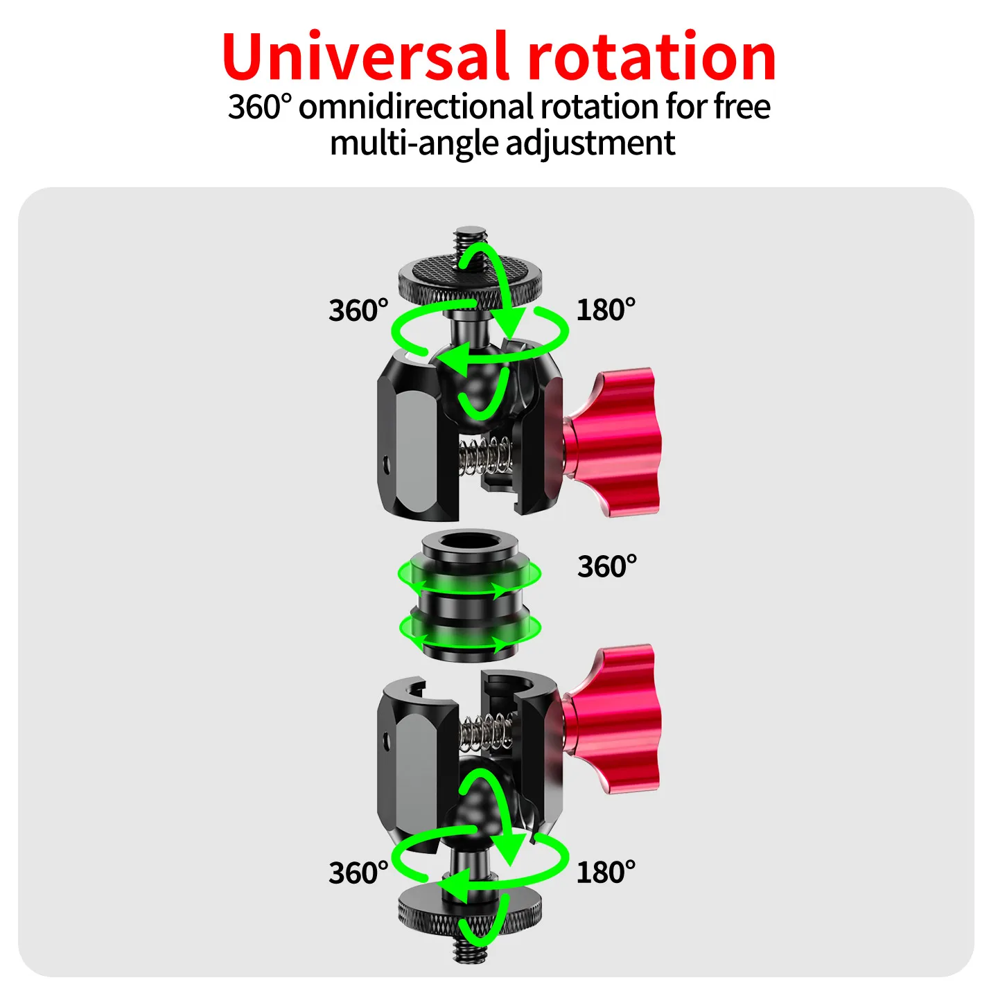 Mini Magic Arm Verlängerungsstange 360° Verstellbar 1/4" Schraube auf Cold Shoe Halterung Doppelkugelkopf für Kamerakäfig Monitor Blitzhalterung – Detail 5