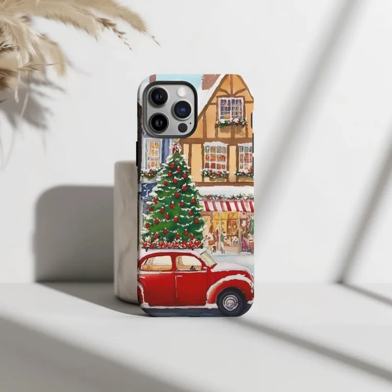 

Vintage Christmas Nordic Village Phone Case For IPHONE 16 15PRO MAX 14 13 12 11 Acrylic TPU Two in one magnetic Phone Cases