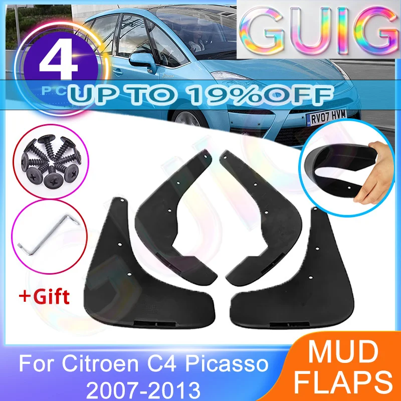 4x for Citroen Grand C4 Picasso MK1 2007~2013 Fender Front Rear Mudguards Splash Guards Anti-splash Wheel Protector Accessories