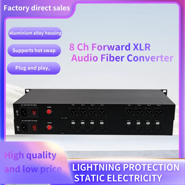 hit productGood Thing Recommendation 8 Ch Forward XLR Balance Audio Fiber Converter Broadcast Standard Analog Balanced Audio