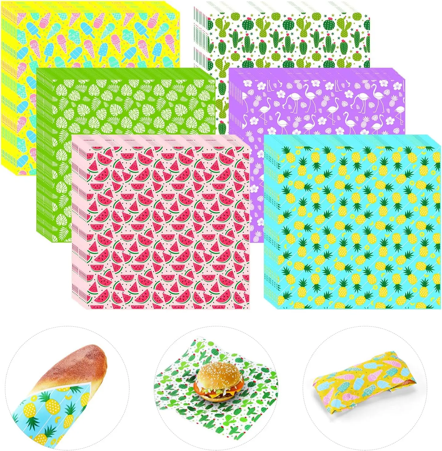 240Pcs Wax Paper Dry Waxed Deli Paper Sheets 12x12 inch Sandwich Wrap Parchment Papers Burger Wrapper Food Wrapping Papers Basket Liner for Food Home Kitchen Picnic Summer Beach Party Favors