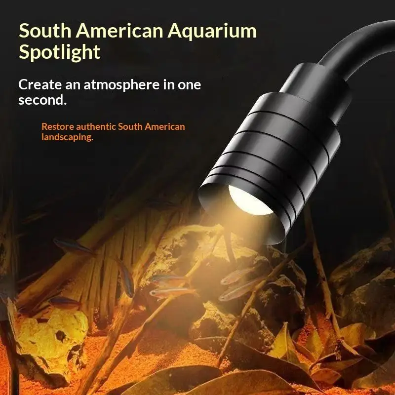 1Pcs Zoomable LED Fish Tank Lamp 3W South American Aquarium Spotlight For Aquascape Decor Focus Lighting