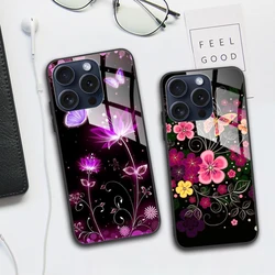 Tempered Glass Case for iPhone 15 15Pro Max Plus Back Cover Hard Bumper Protective Fundas for iPhone 14 Pro 14 Plus 14Pro Max