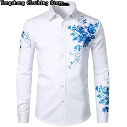 Men's Long Sleeve Shirts Casual Shirts Elegant Fashion Men's Clothes 2024 Men's Trendy Clothes Oversized Printed Long Sleeves