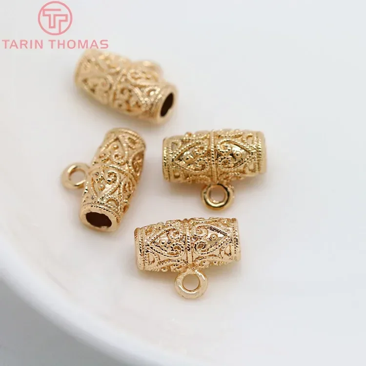 (2740)6PCS 10*13MM 24K  Gold Color Plated Brass Charms Pendants Connector High Quality Diy Jewelry Findings Accessories