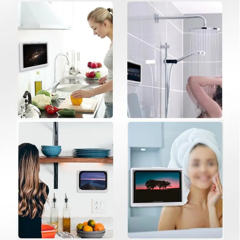 Bathroom Tablet Case Bathroom Tablet Case Mount Shelf Mount Shelf With Touchable Anti-Fog Screen For Tablets