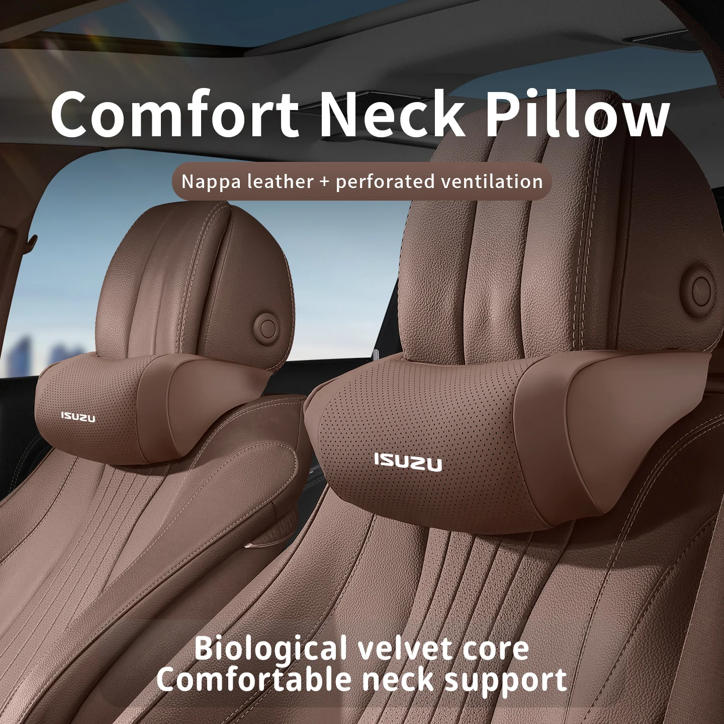 Car Headrest Neck Support Seat Breathable Soft Neck Pillow For ISUZU D-MAX V-CROSS Mu-X TAGA Ultra-thin Breathable Accessories