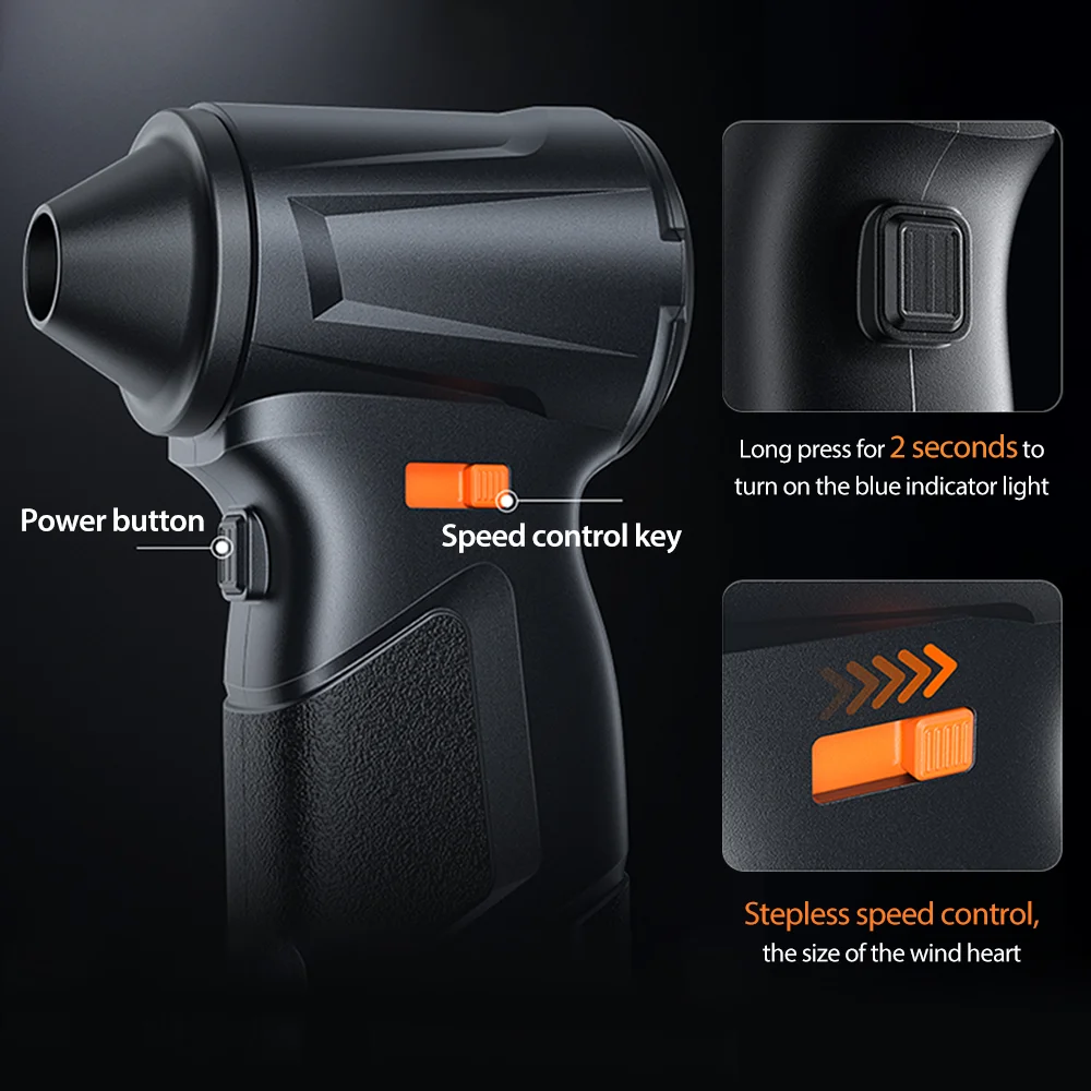 

F12 Turbo Jet Fan 990000RPM Мощный воздуходувка Бесщеточный двигатель Турбовентилятор Скорость ветра 65 м/с 8000 мАч Souffleur Air Puissant Tool