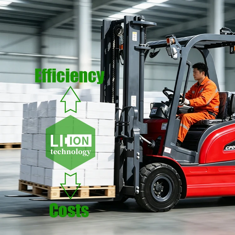 High Efficiency 3 Stage Full Free Mast 8m Lift Height 2 Ton 2.5 Ton Electric Forklift Truck With Camera Option Li Battery