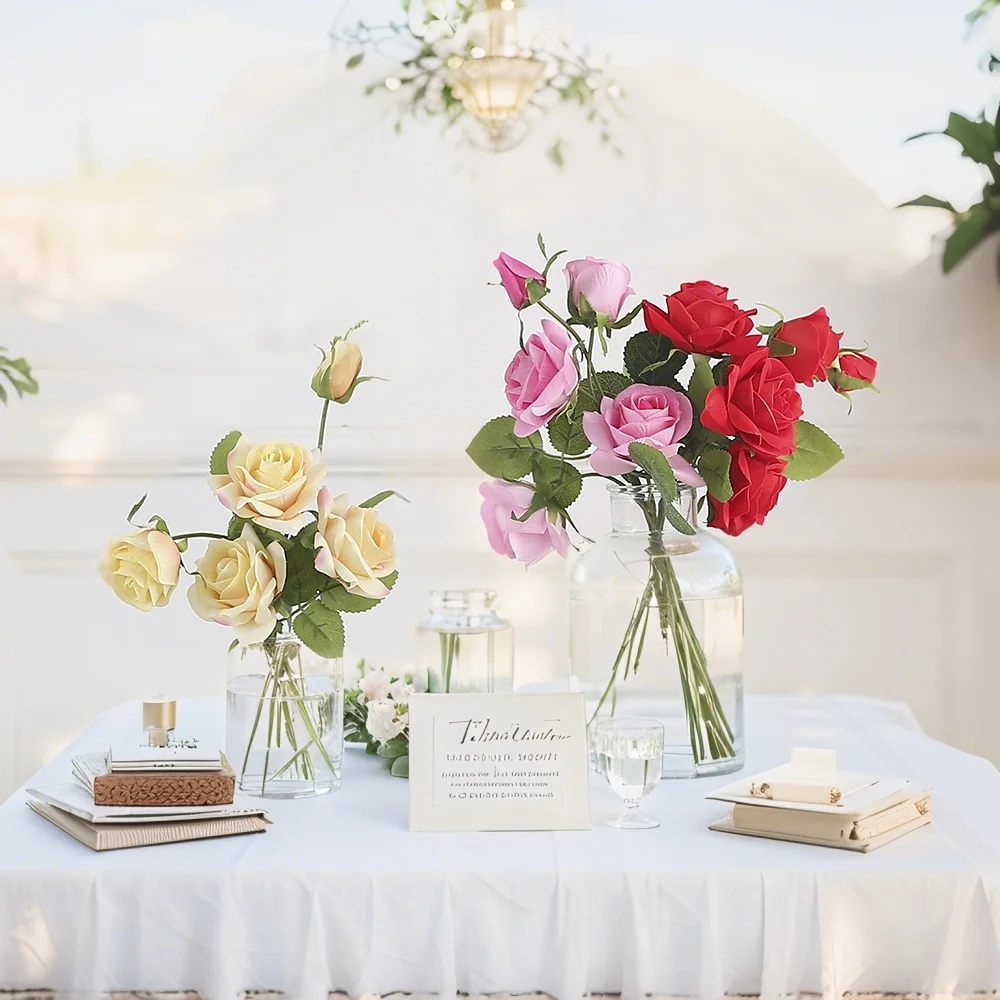 

3 шт. искусственная роза бархатная ткань роза длинная ветка букет свадебное украшение дома искусственное растение DIY украшение для ресторана