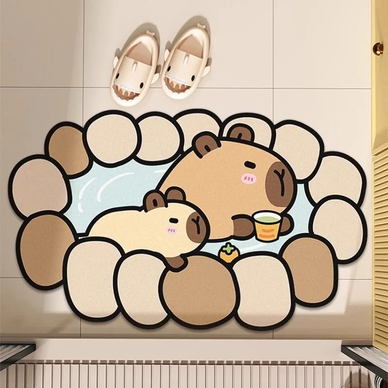 Quick Dry Absorbent Silicon Dendroid Bathroom Mat Toilet Washing Room Anti Slip Pad Home Decorative Entrance Doormat