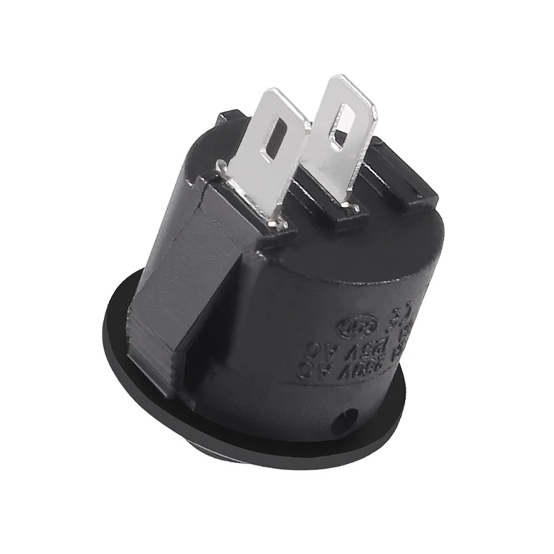 5PCS 20mm Diameter Black 2 Pin ON/OFF Round Rocker Switches 6A/250VAC 10A125VAC Plastic Push Power Button Switch Toggle Switch