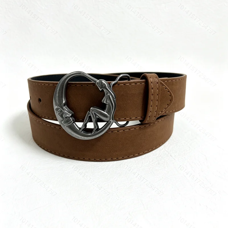 1 piece of women's belt, simple coffee color, thin velvet, paired with jeans and skirt, suitable for daily leisure, outdoor