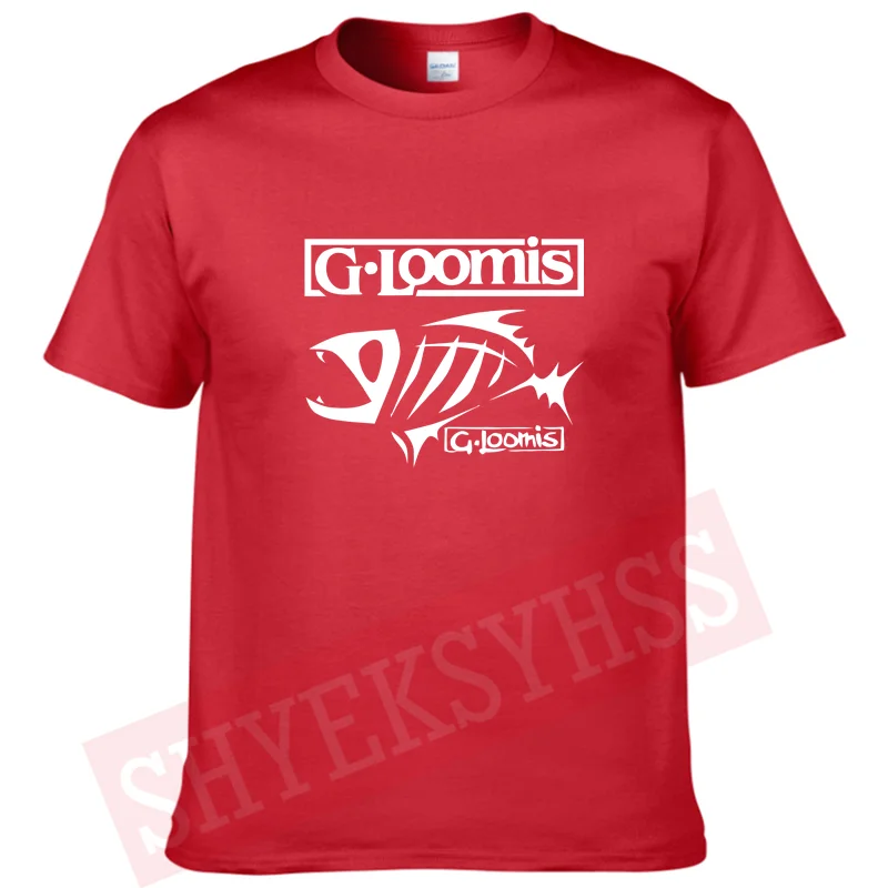 New G.loomis Outdoor Fishing T Shirt Solid Sports Breathable 100% Cotton Fishing Boy Men\'s Tshirt Hips Bouncing Bone T-shirt