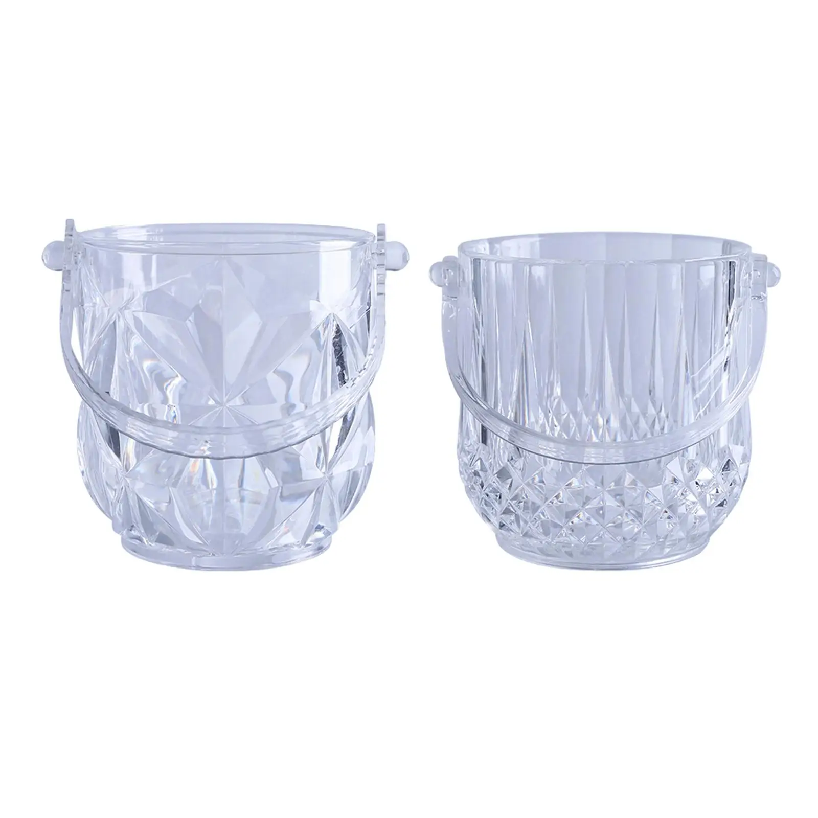 Crystal Ice Bucket Drink Tub Clear Ice Container for Chilling Beer Bar Home