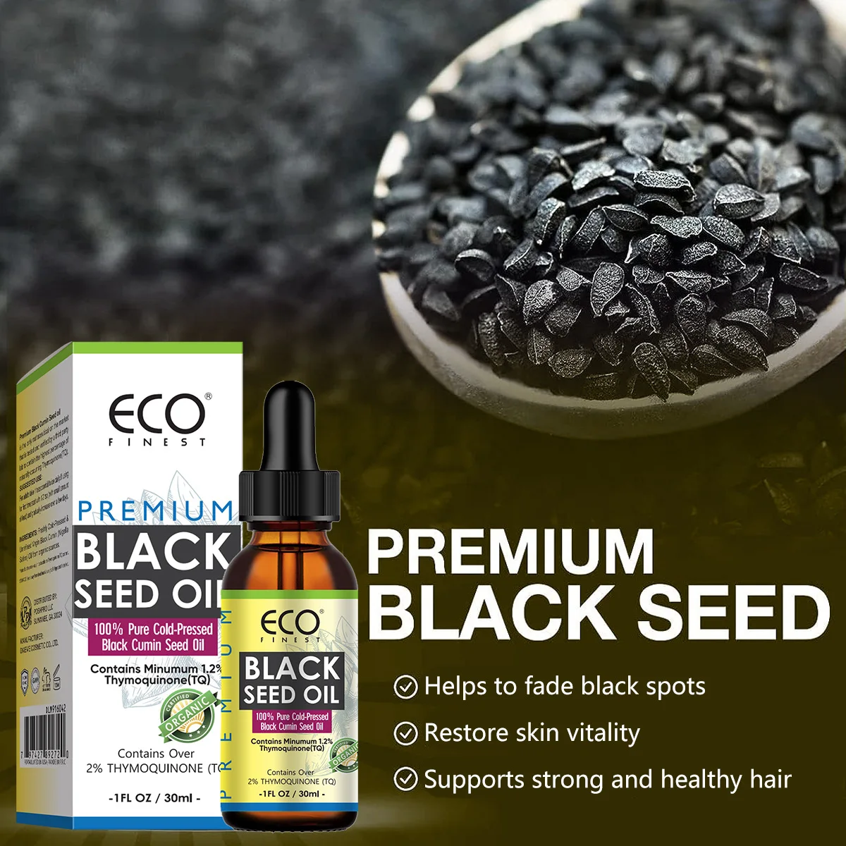 Cold Pressed Virgin Turkey Black Seed Oil Softening Nourishing Black Cumin Moisturizing Fading Spots Restoring Skin Elasticity