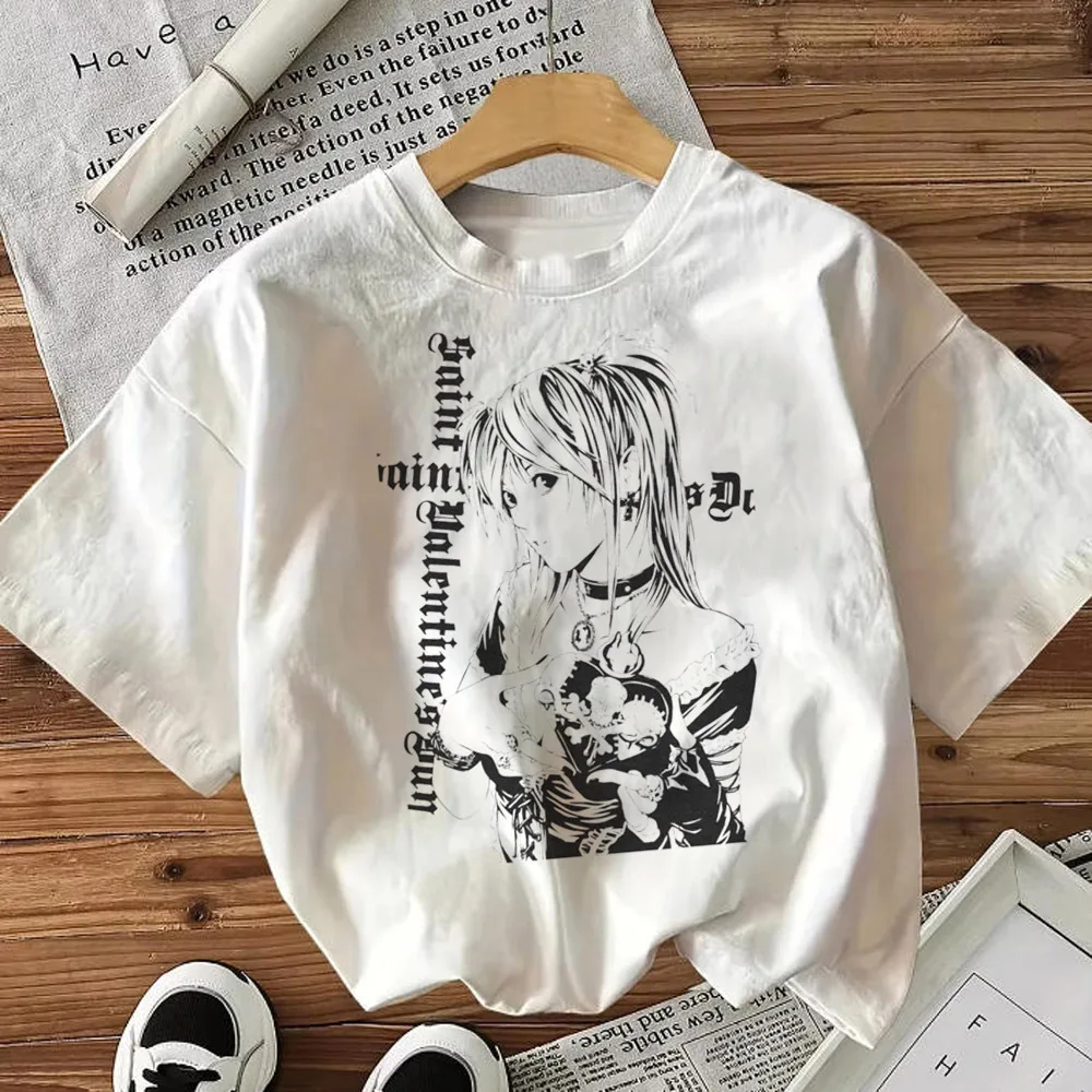 Death Note shirt female cutecore Psychedelic 80s scene  japan top tees Psychedelic cheap 2000s summer clearance sales
