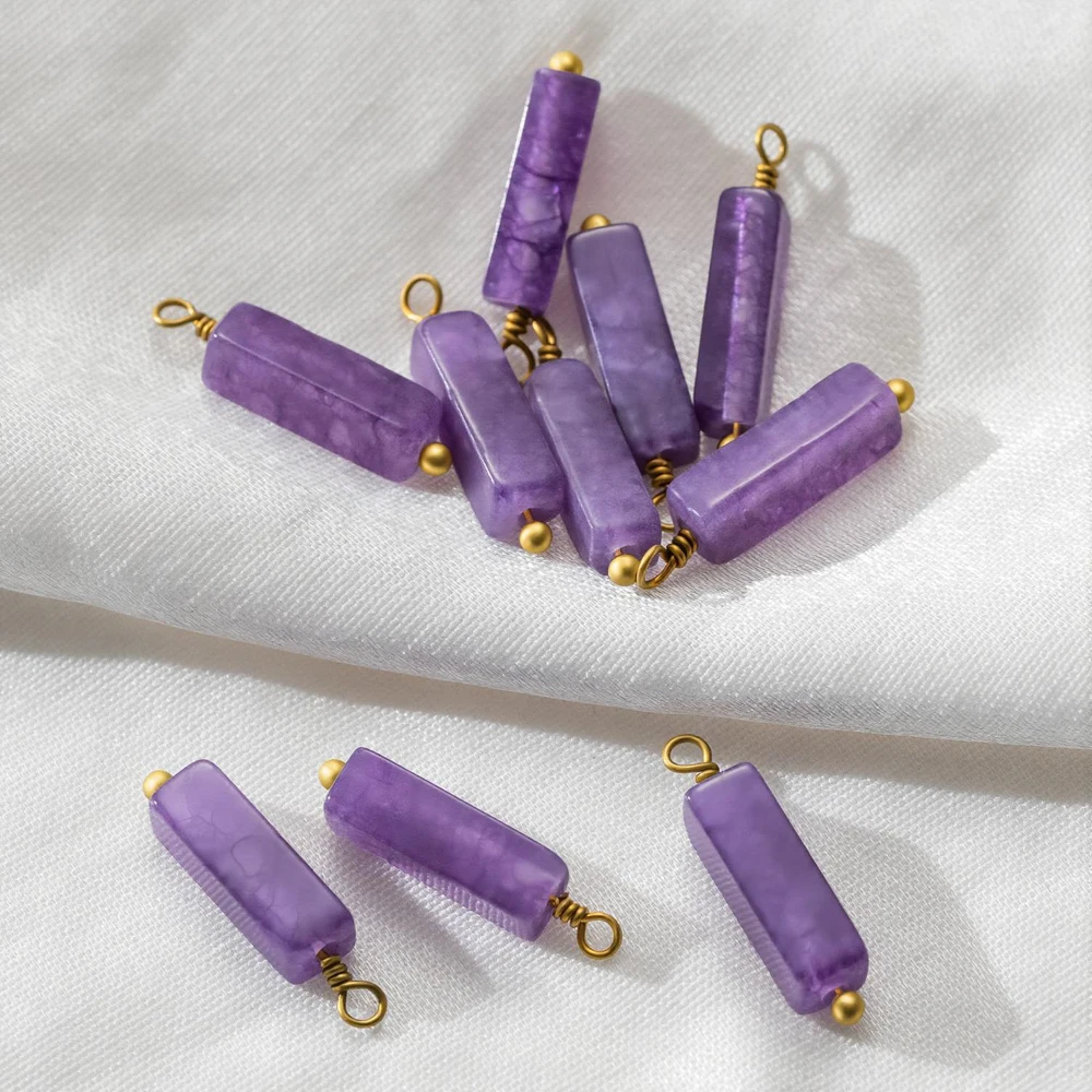 5 Stück/Set Bunte Steinanhänger für DIY-Halsketten, Armbänder, Ohrringe, Schmuckherstellung, Zubehör und Komponenten – Detail 5