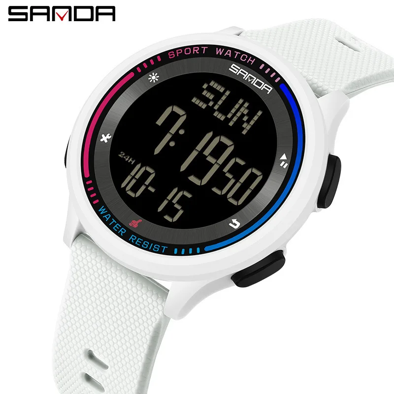 Модные цифровые наручные часы SANDA для подростков, молодых студентов, мужчин и женщин, модные водонепроницаемые наручные часы для спорта на открытом воздухе, 6158