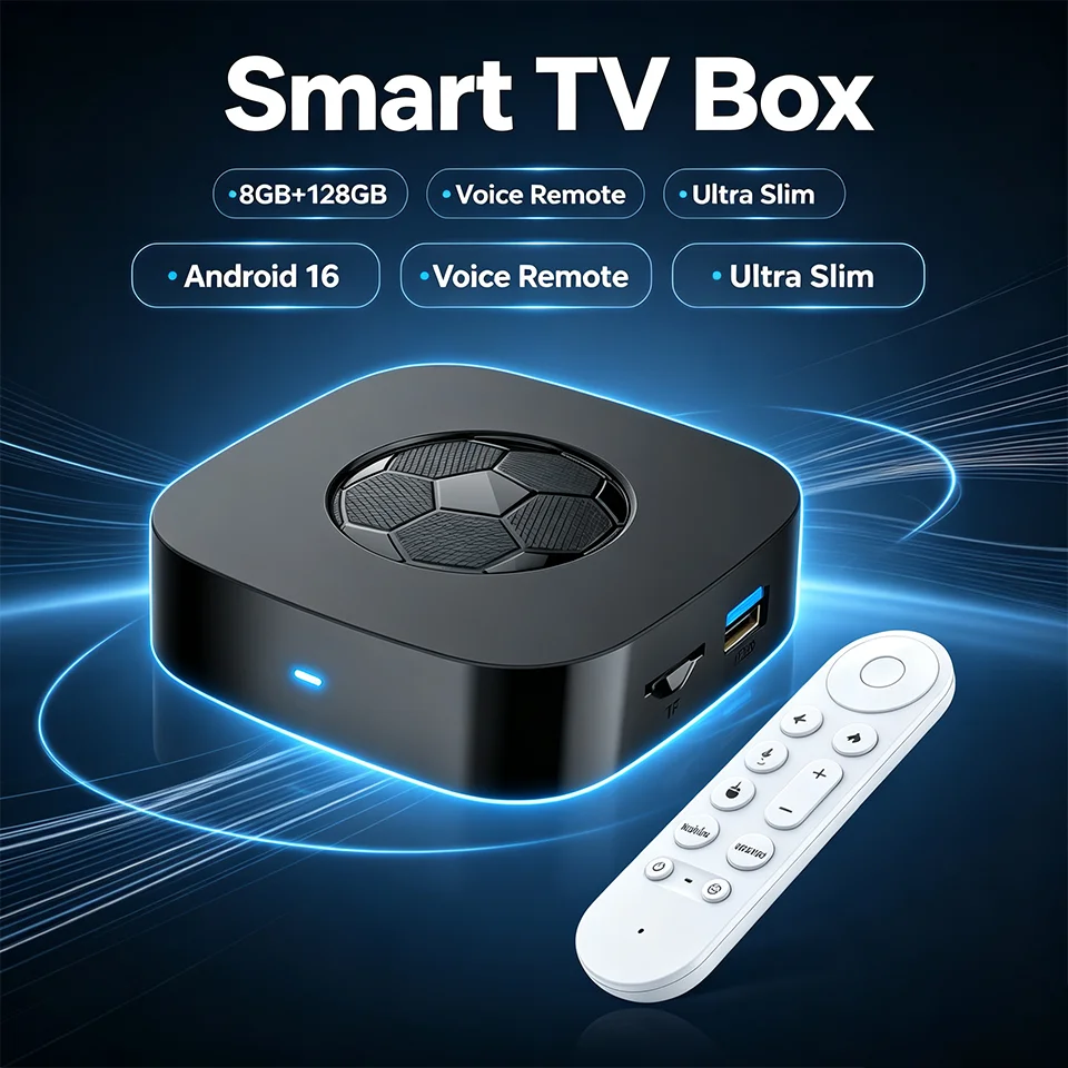 T1 RK3518 TV Box Android 16 Voice Control, 8GB 128GB 256GB Storage, 4K HD Streaming Media Player WiFi 6 Bluetooth 5.0 Smart Set