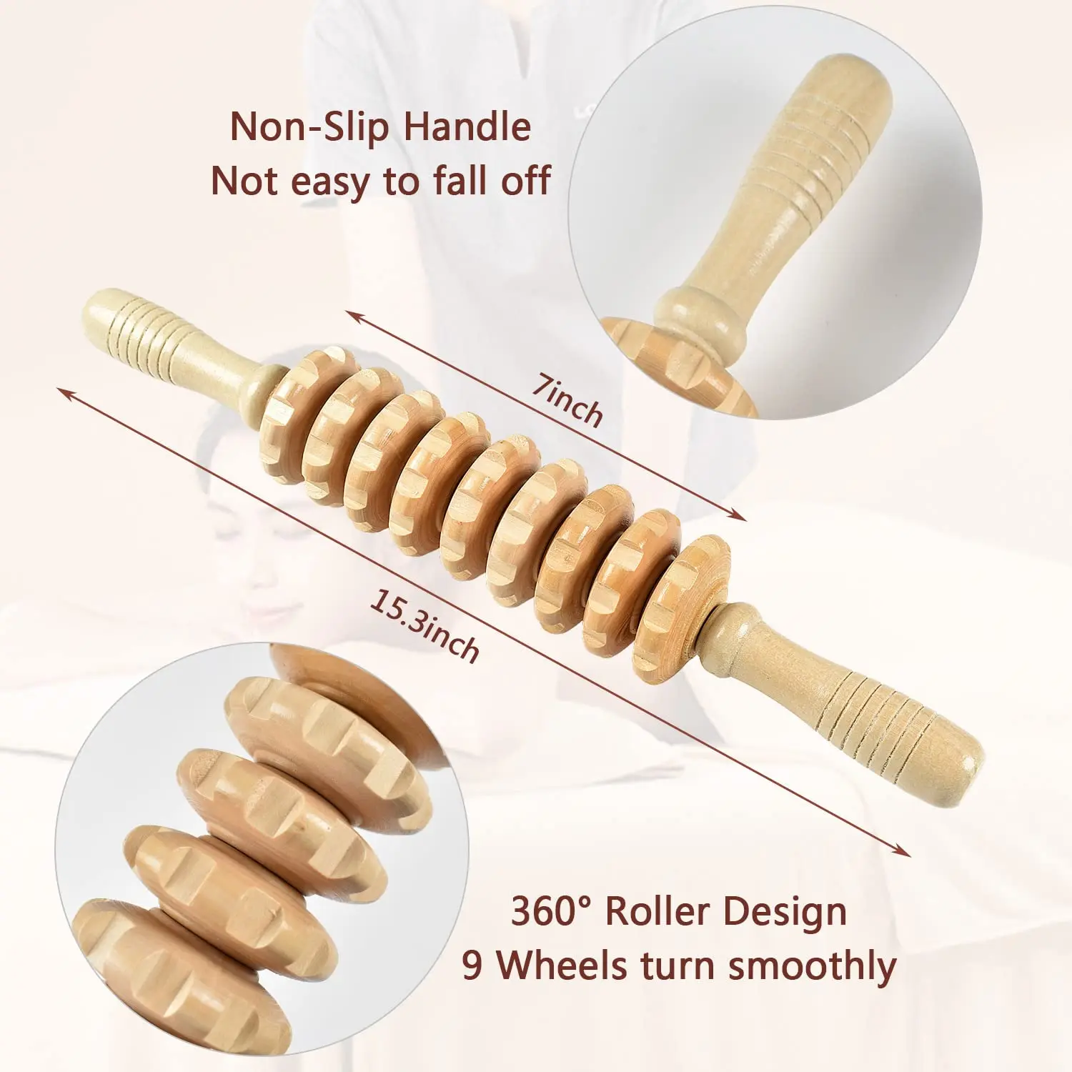 Wooden Exercise Roller Sport Injury Gym Body Leg Trigger Point Muscle Roller Sticks Massager Anti Cellulite Slimming Health Care