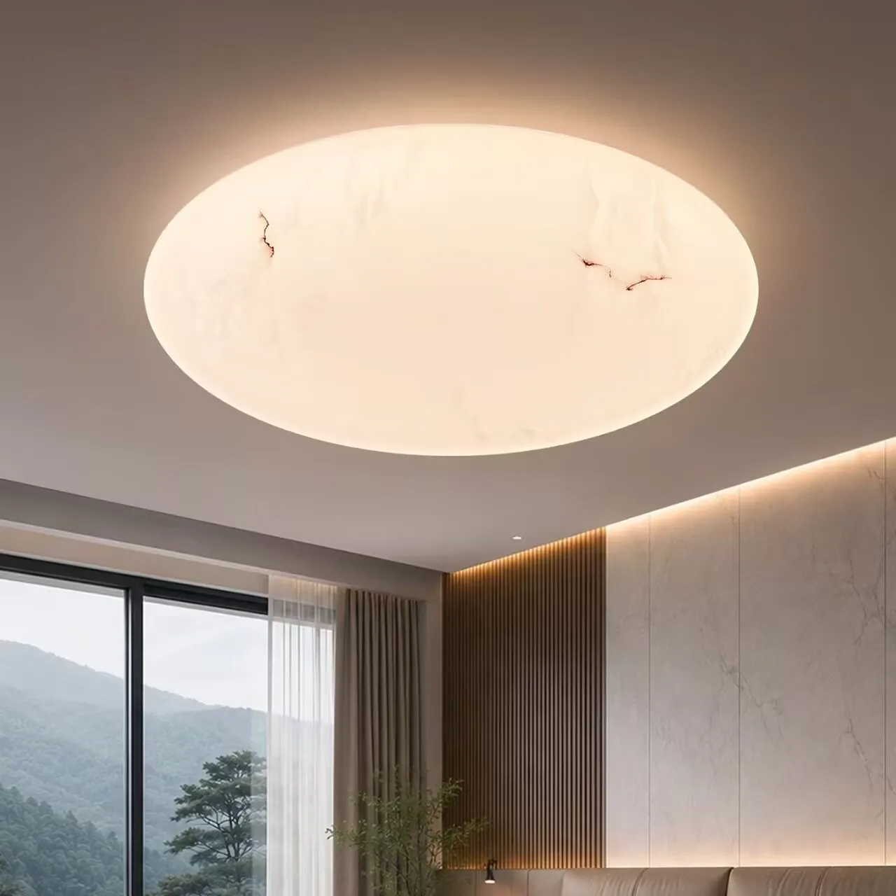 New Italian style imitation cloud pattern ceiling lamp, main light for the living room, modern and simple LED ceiling lamp