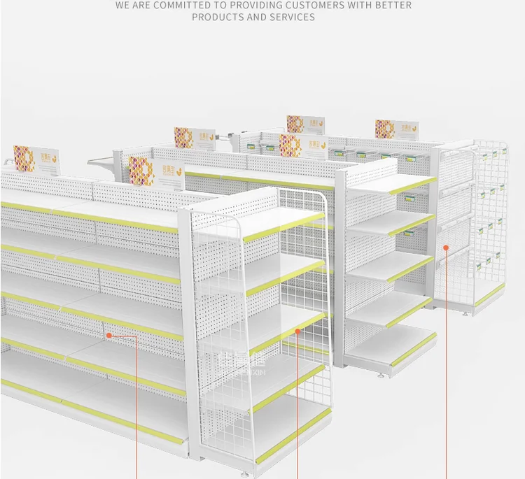 Supermarket shelves, mother and baby store shelves, single sided and double sided island shelves, display shelves, pharmacy she