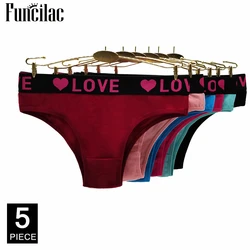 Cotton Women's Panties Sexy Underwear Women Fashion Bikini Briefs Lady Underpants 5 Pcs/set