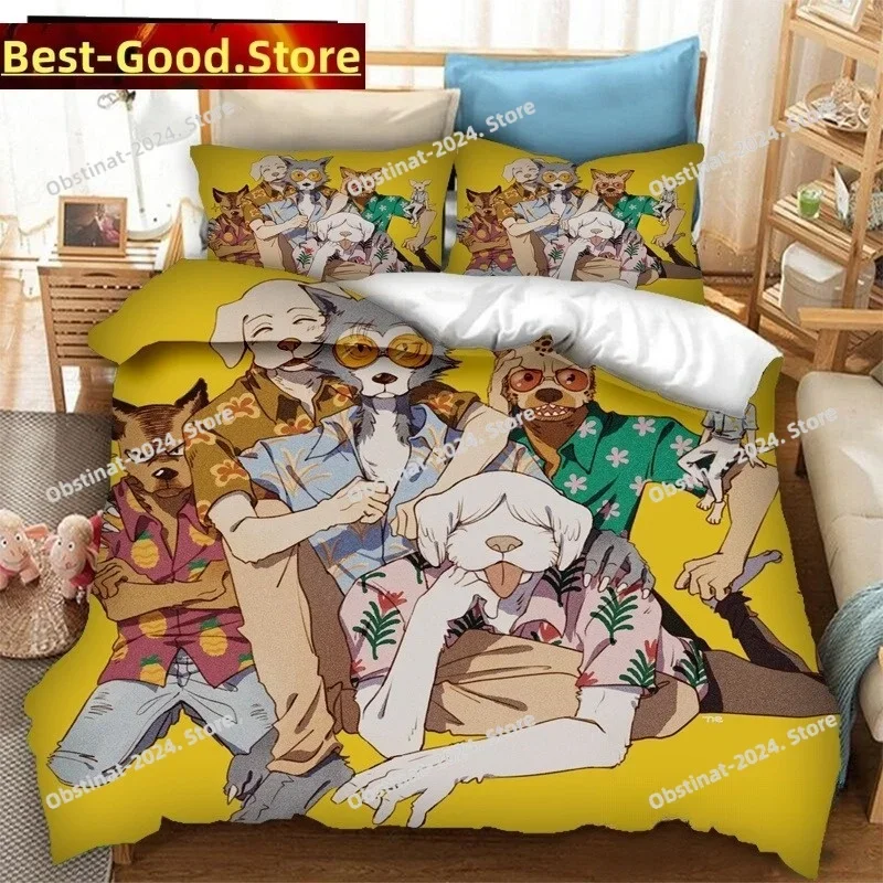 

Top Anime BEASTARS 3D Bedding Set Duvet Cover Full Queen King Size Pillowcase Bed Printed Bed Set Aldult Kid Bedroom Single Twin
