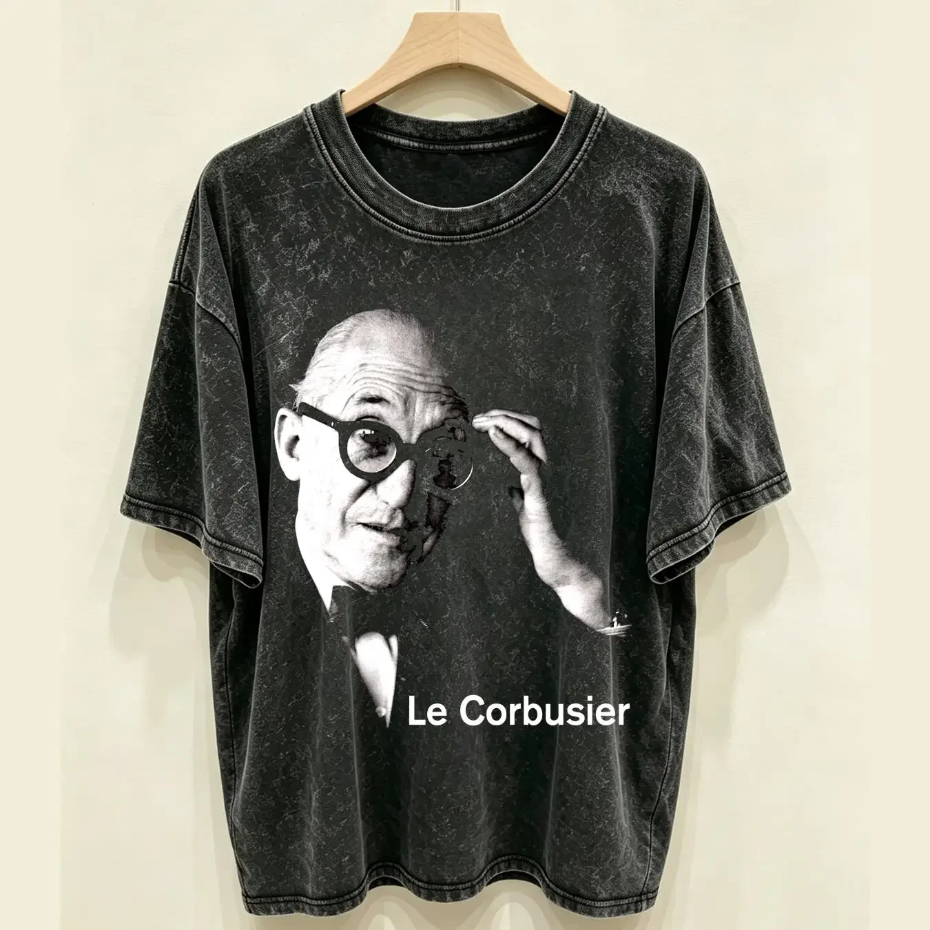 washed T Shirt Le Corbusier Architect Iconic Modernist Design long or short sleeves vintage Washed Slightly Soft Stylish