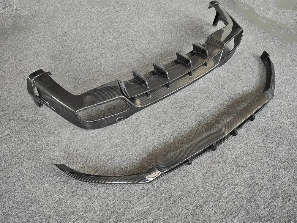 High quality genuine carbon fiber B-style front bumper lip and rear diffuser body kit for Benz GLC GLC63 X253 body kit